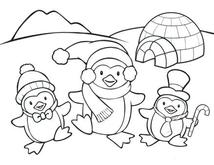 438x338 Cute Penguin Coloring Pages Cute Penguin Family Coloring Page Cute