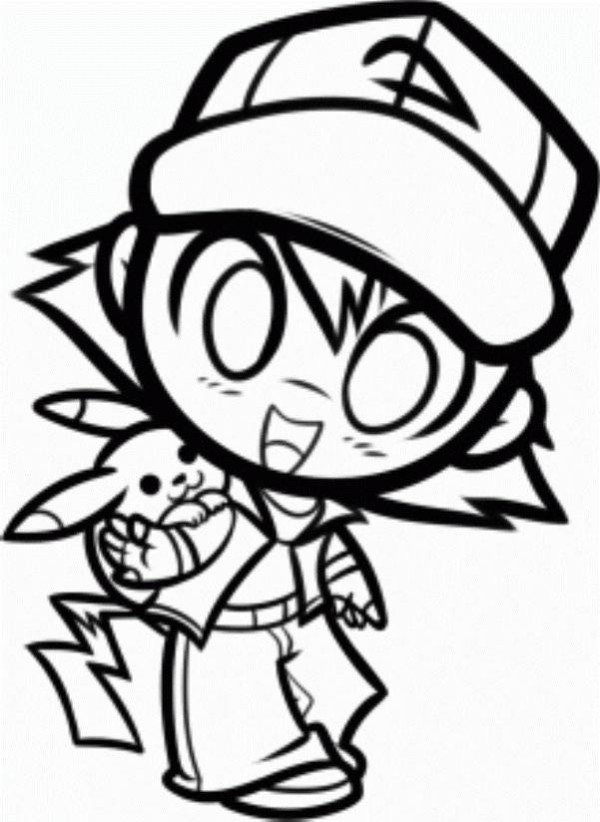 600x822 Cute Pikachu Pokemon Coloring Page