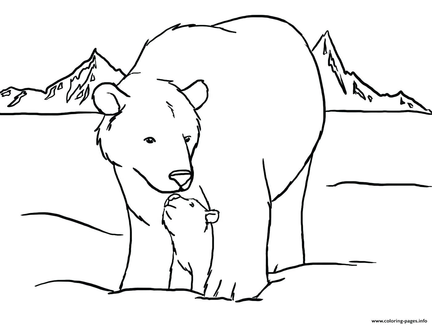1401x1053 Coloring Page Polar Bear Cute Color Pages To Printable Pictures