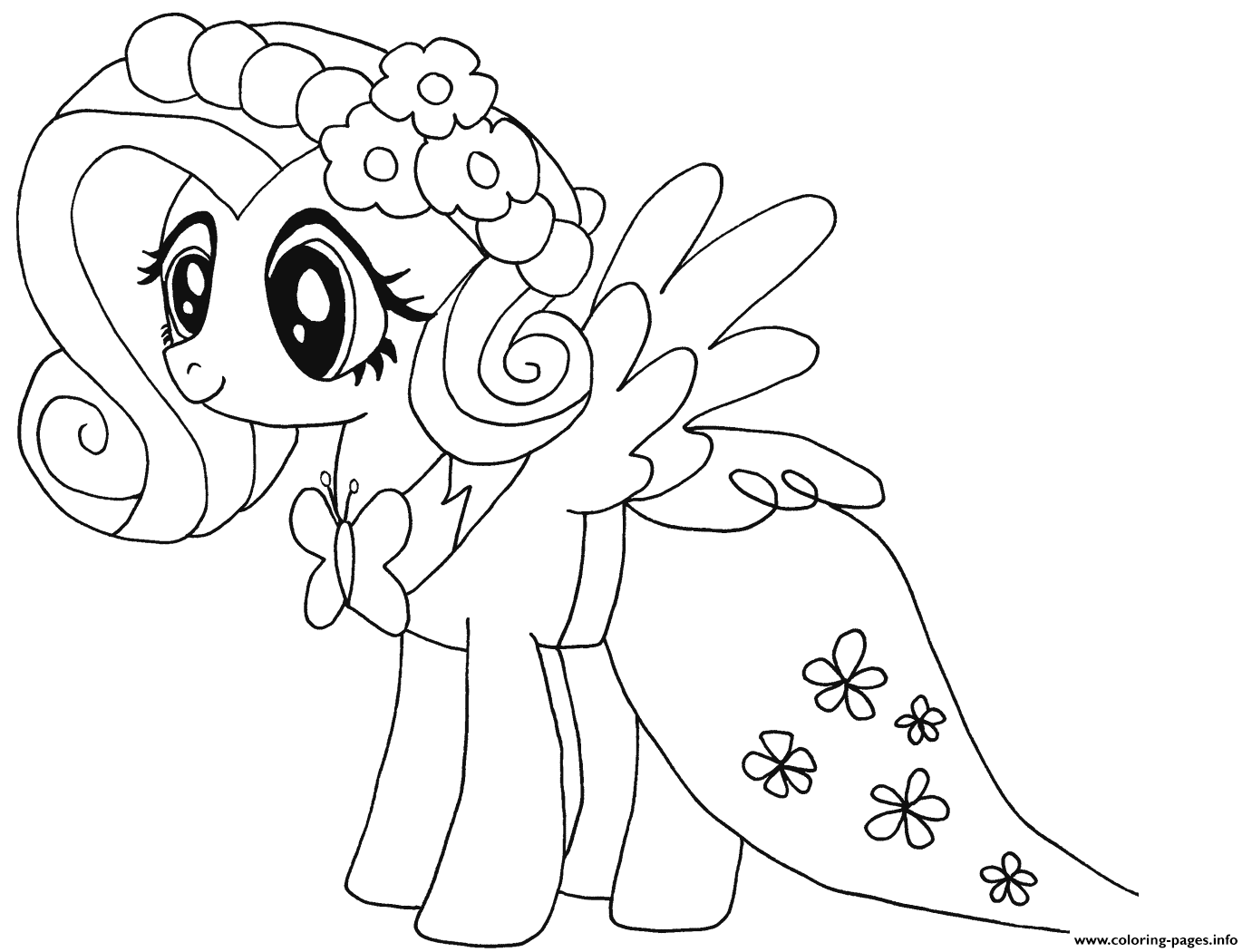 1381x1050 Cute Fluttershy My Little Pony Coloring Pages Printable