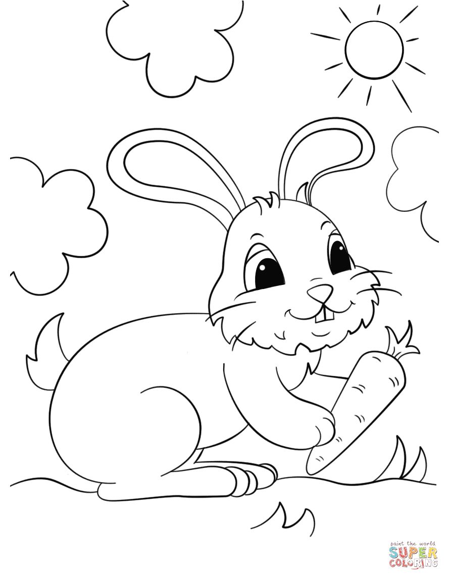 889x1150 Bunny Rabbit Coloring Pages