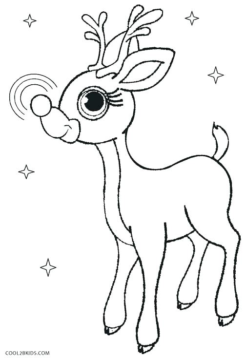 504x735 Coloring Pages Of Reindeer Cute Reindeer Coloring Pages The Red