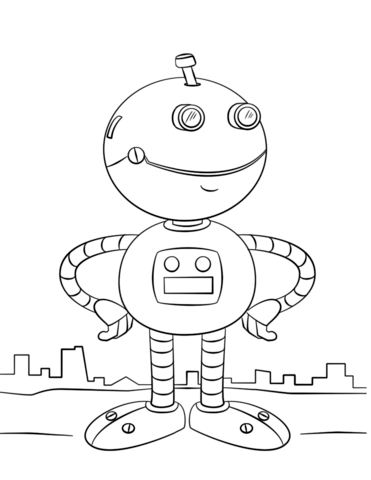 371x480 Cute Robot Coloring Pages Cute Cartoon Robot Coloring Page Free