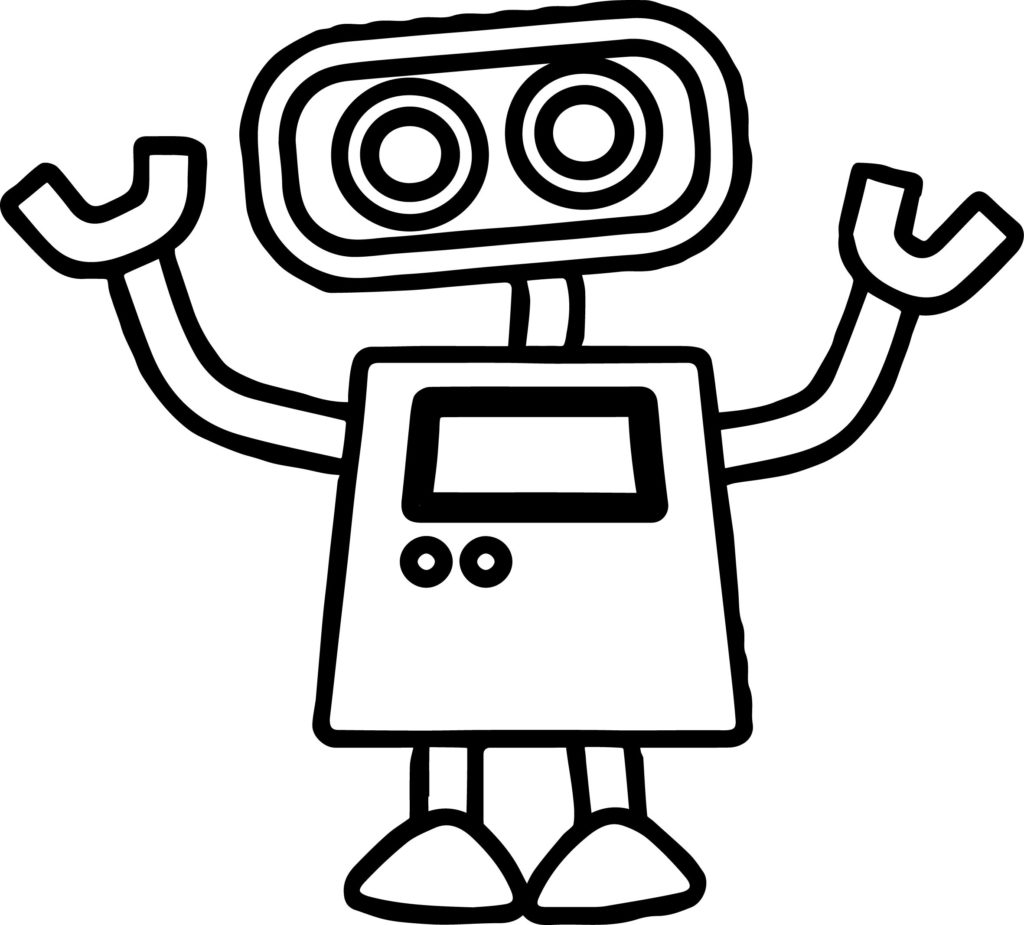 1024x925 Basic Cute Robot Coloring Page Wecoloringpage Inside Pages