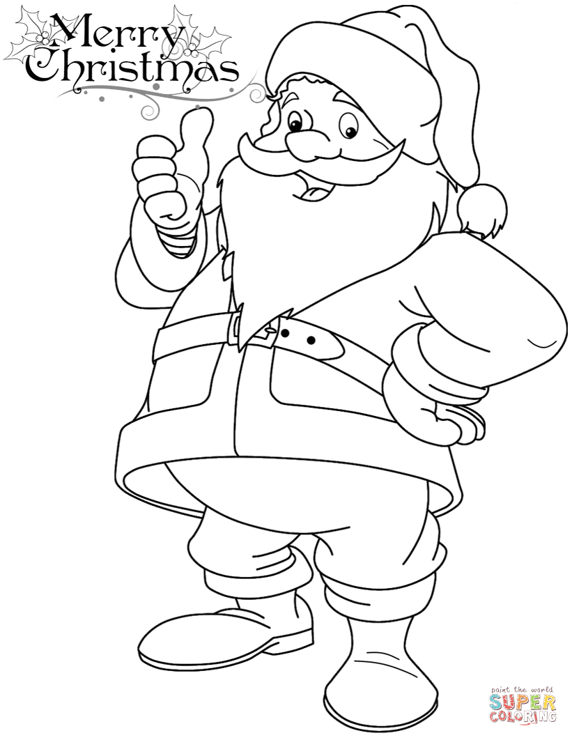 821x1062 Christmas Santa Claus Coloring Pages