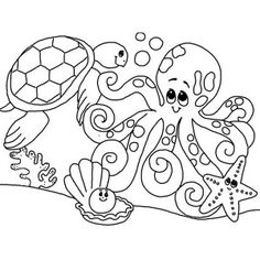 236x236 A Beautiful Sea Turtle For You To Color In. You'Ll Find Lots More