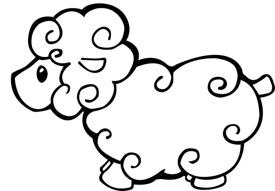 900x626 Free Printable Sheep Coloring Pages