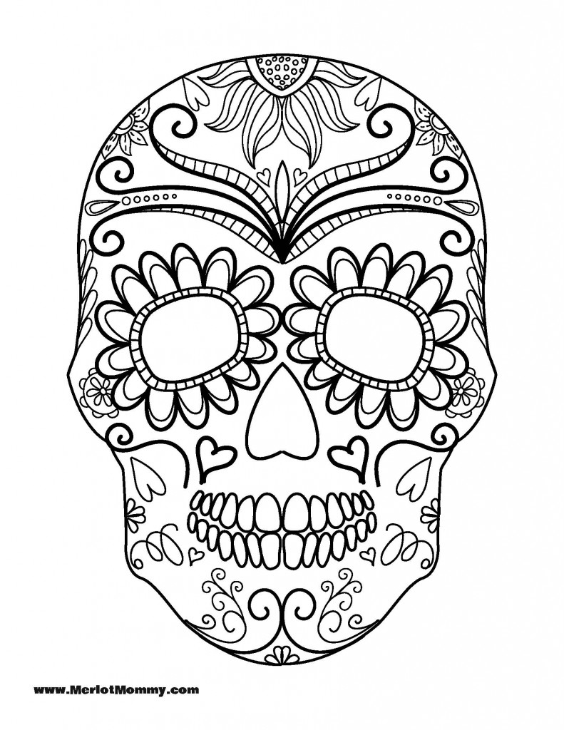 791x1024 Cute Sugar Skull Coloring Pages Collection Coloring For Kids 2018