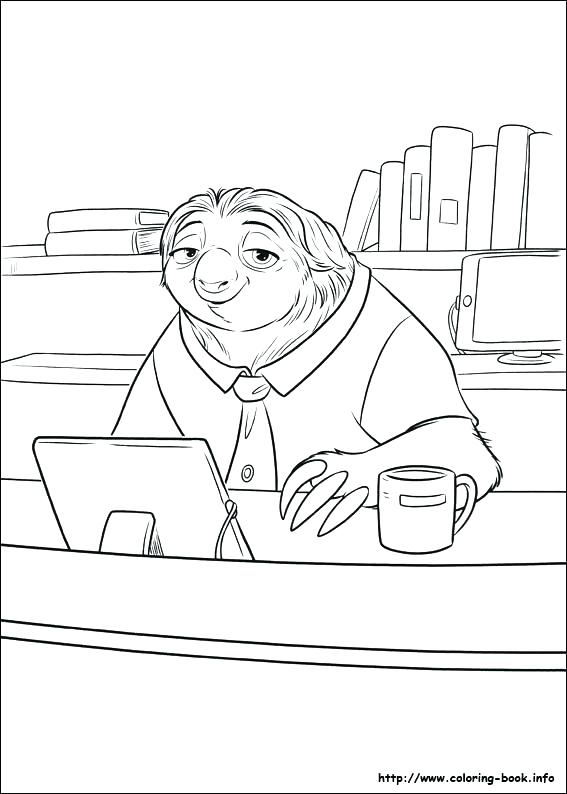 567x794 Sloth Coloring Page Sloth Coloring Page Home Cute Sloth Coloring