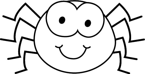573x293 Black White Cartoon Spider Coloring Page Cute Spider