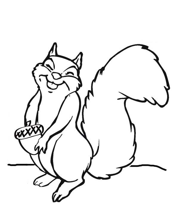 600x738 Big Smile Squirrel Coloring Page