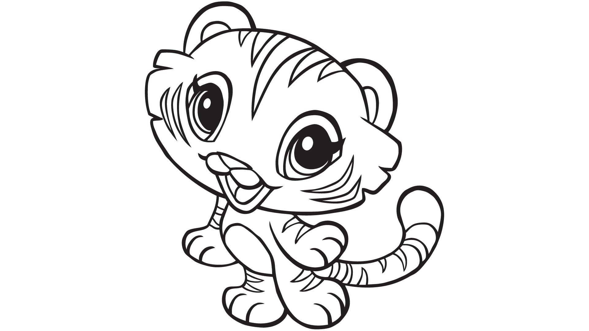 1920x1080 Baby Tiger Coloring Pages