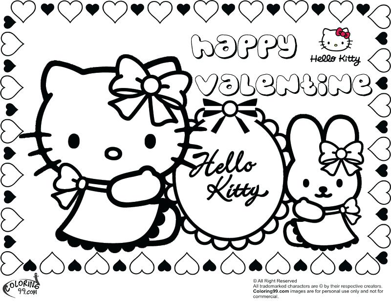 800x620 Valentines Color Page Cute Hello Kitty Happy Valentines Day