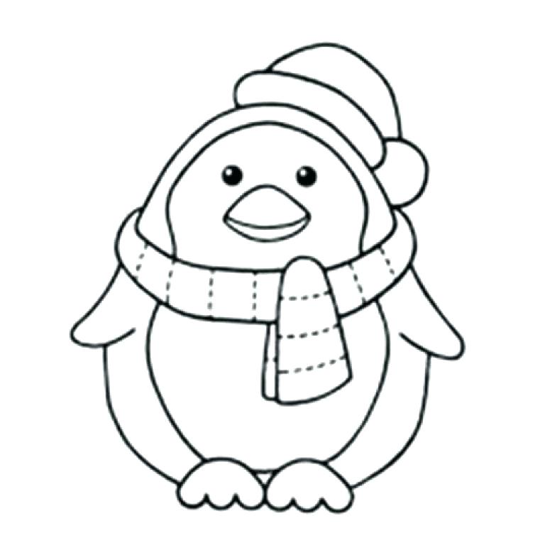768x768 Coloring Page Penguin Penguins Coloring Pages Little Cute Winter