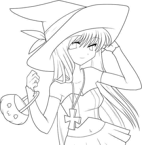 Cute Witch Coloring Pages