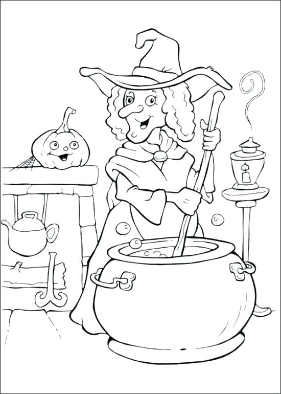 550x770 Witch Coloring Page Happy Witch Rides Broom Cute Witch Coloring