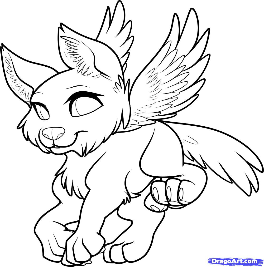 1111x1122 Cute Wolf Coloring Pages Remarkable Anime With Wings Page And Co