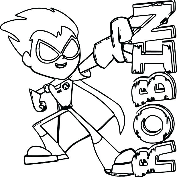 618x616 Teen Titans Coloring Pages Cyborg Beast Boy Robin Teen Titans Go