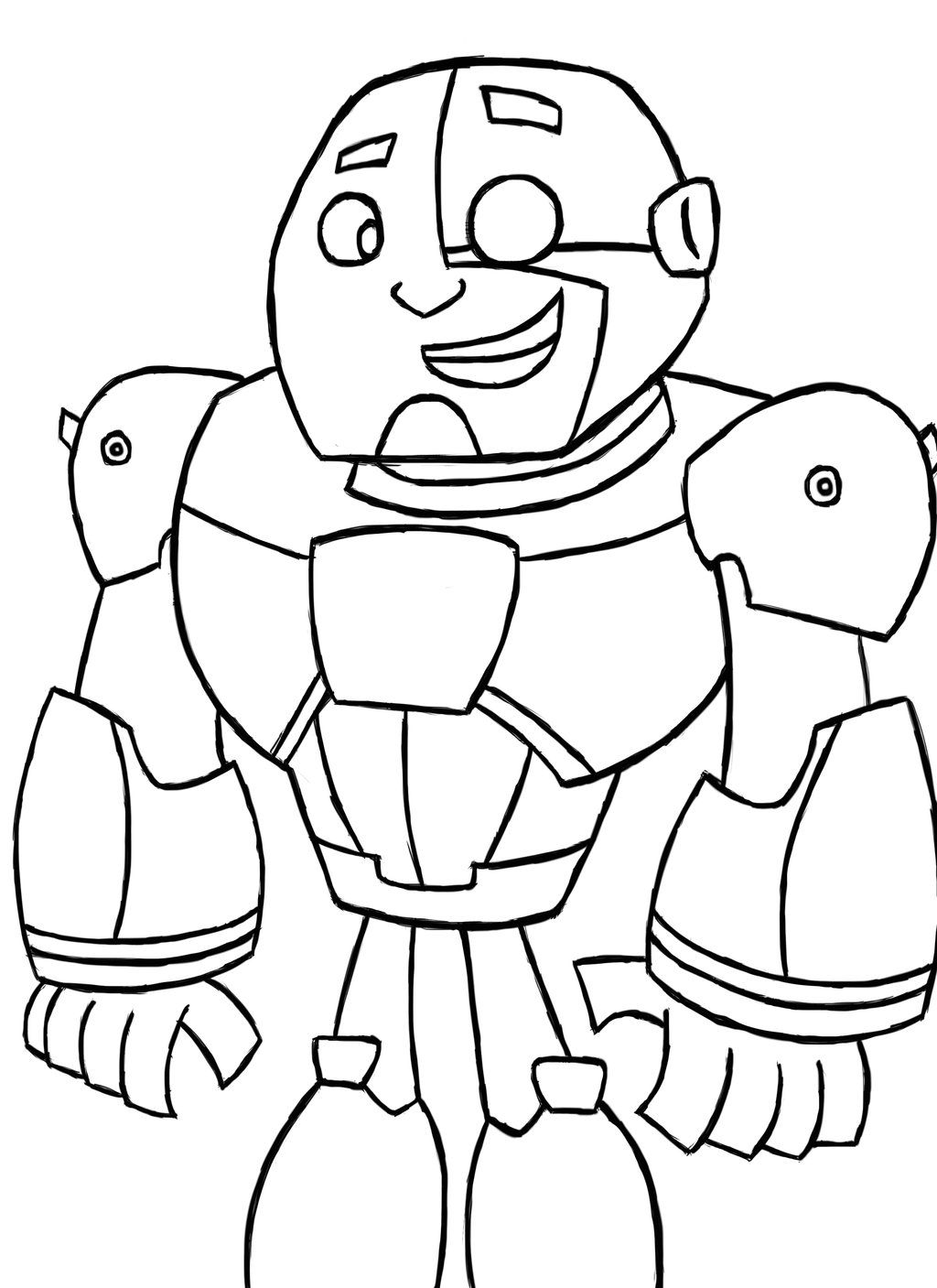 1024x1407 Teen Titans Cyborg Coloring Page 0