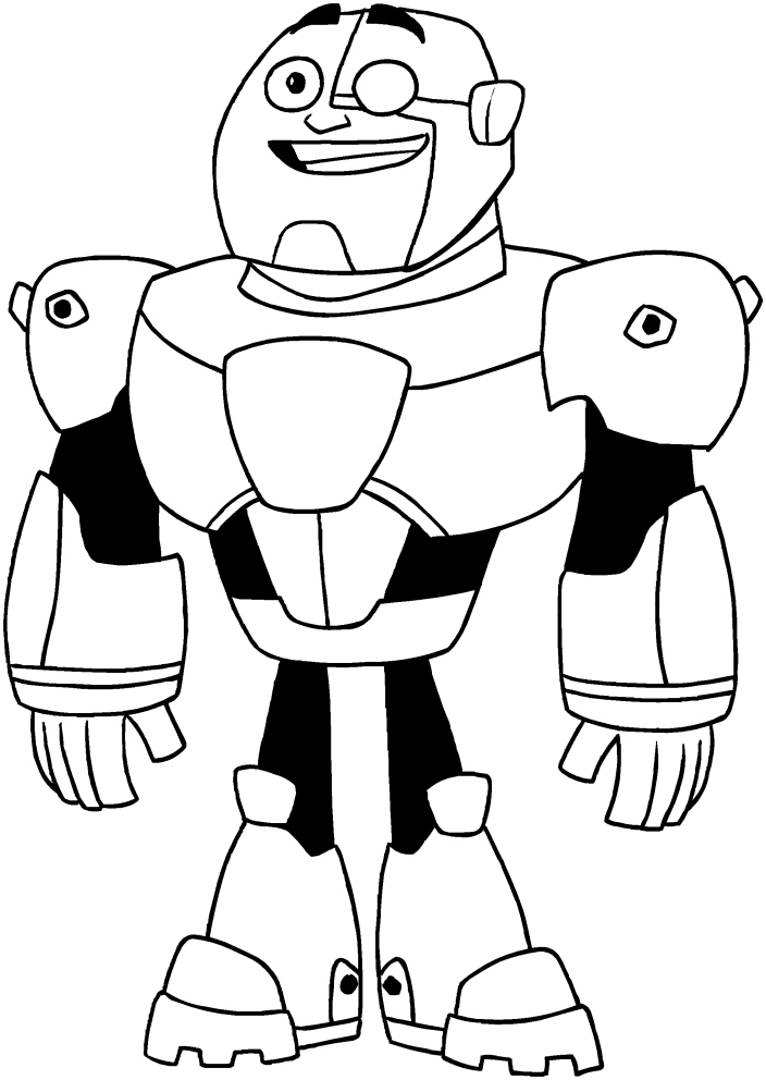 704x992 Teen Titans Go Coloring Pages Fresh Teen Titans Go Cyborg Coloring