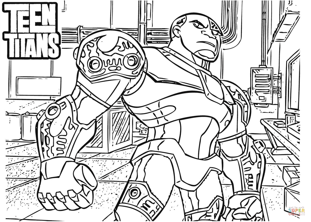 1090x779 Teen Titans Cyborg Coloring Page Free Printable Coloring Pages
