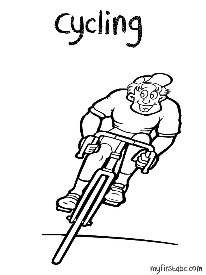 718x958 Cycling Coloring Page