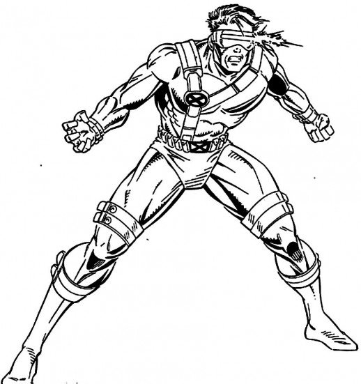 518x551 The Eyes Power Is Specialty Of Cyclops X Men Coloring Pages