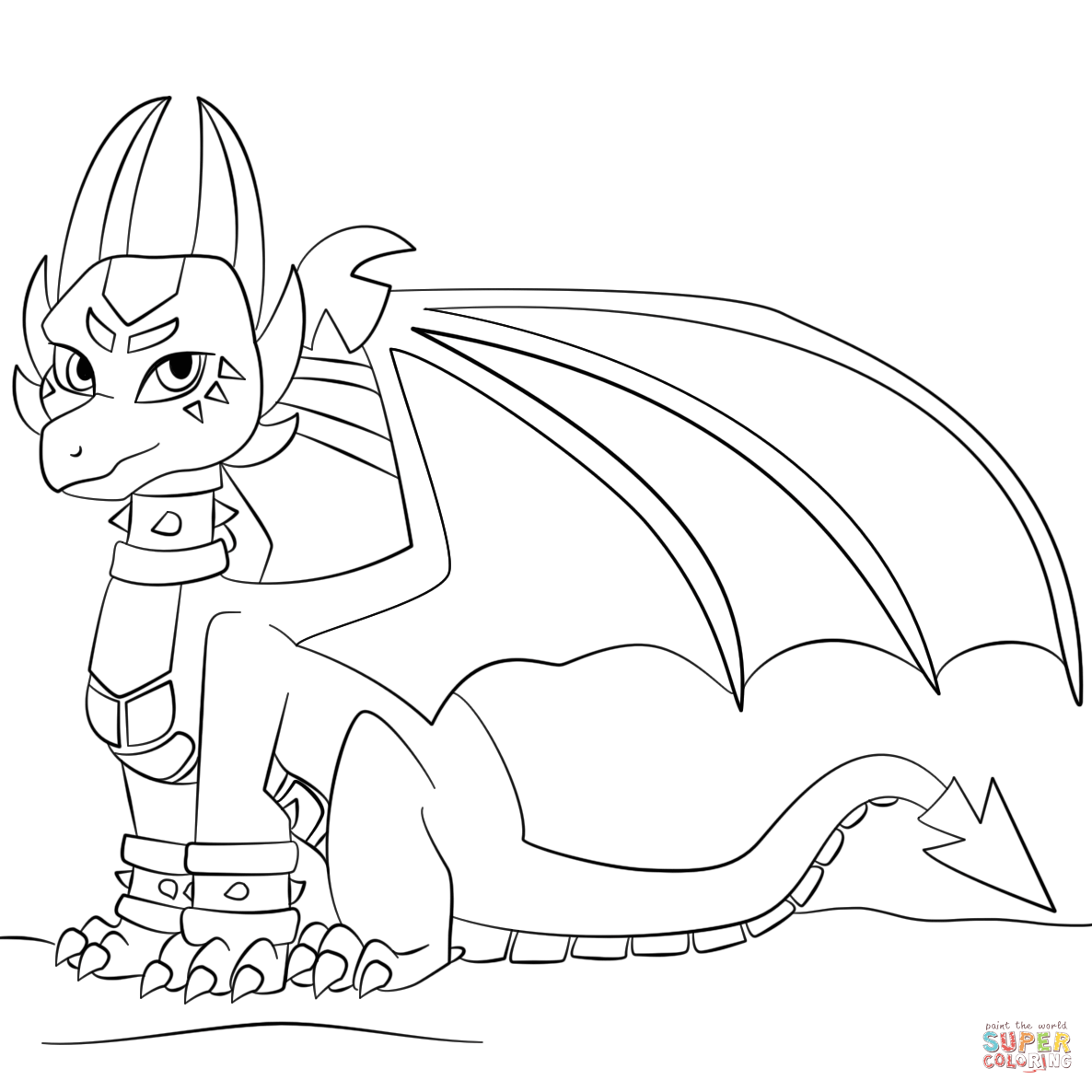 1186x1186 Cynder Skylander From Skylanders Coloring Page