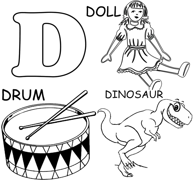 650x600 Letter D Coloring Pages
