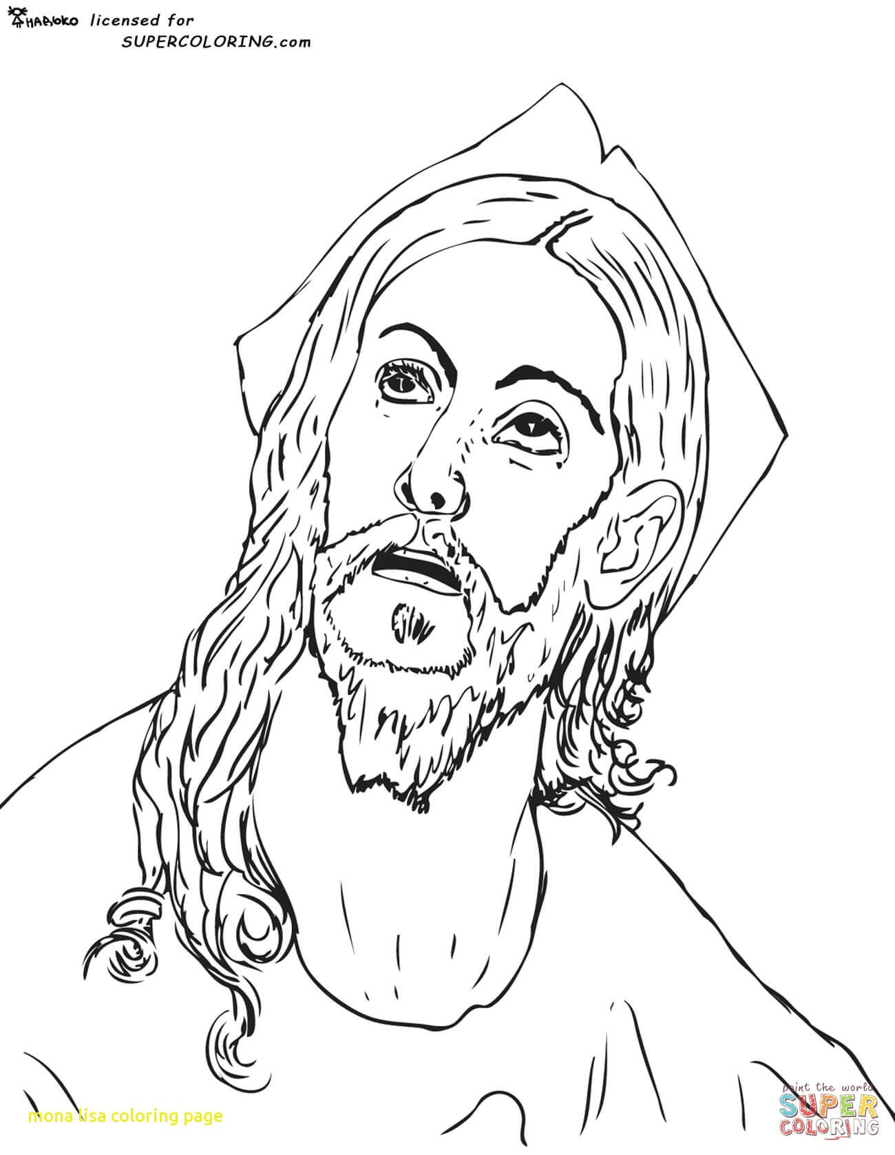 1300x1677 Mona Lisa Coloring Page With Mona Lisa La Gioconda By Leonardo Da