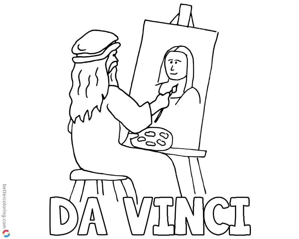 1000x800 Mona Lisa Coloring Pages Da Vinci Drawing