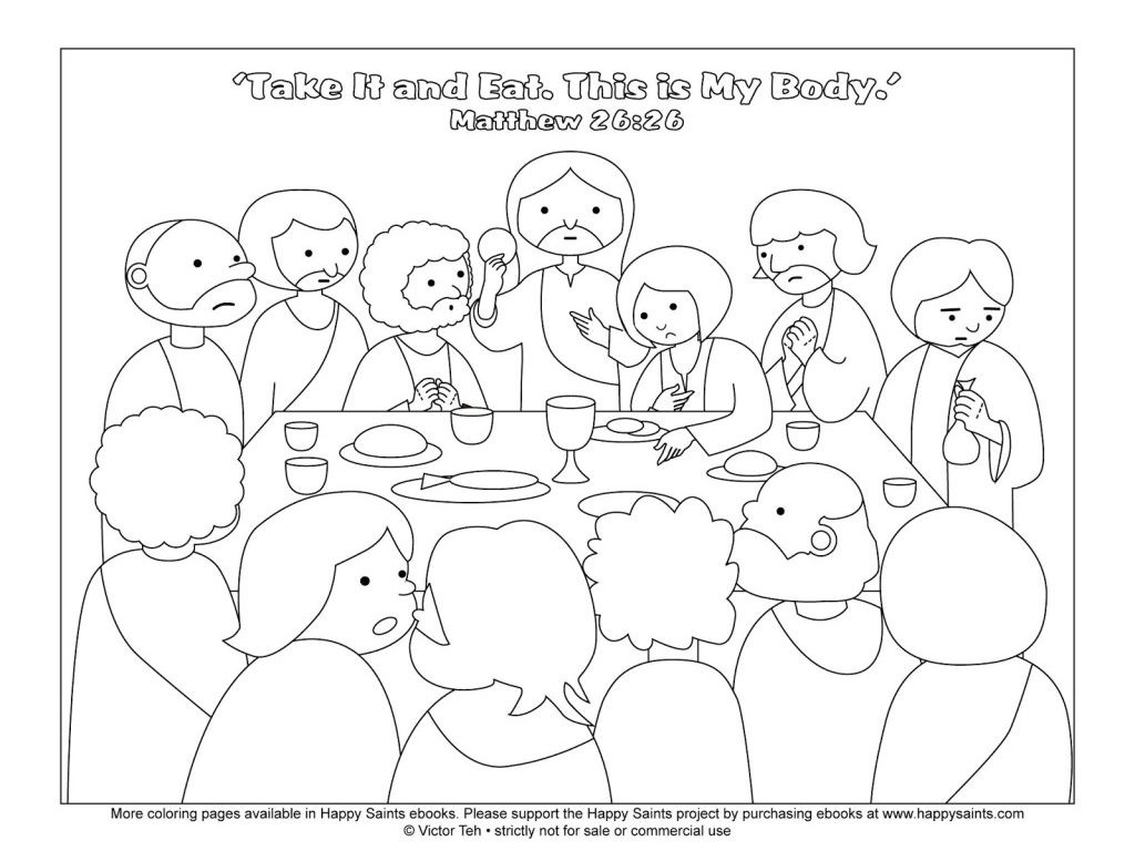 1024x768 The Last Supper By Leonardo Da Vinci Coloring Page Free