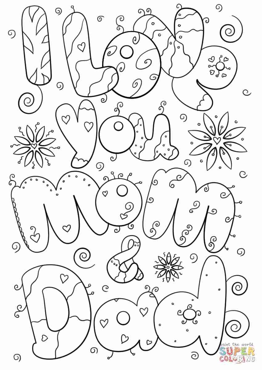 849x1200 I Love You Mom And Dad Coloring Page Free Printable Pages In Daddy