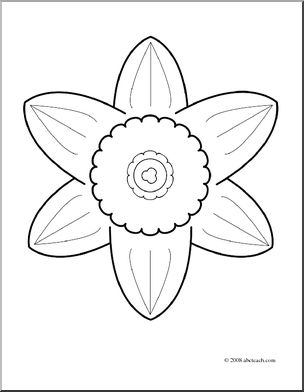 304x392 Clip Art Daffodil Head (Coloring Page) I Abcteach