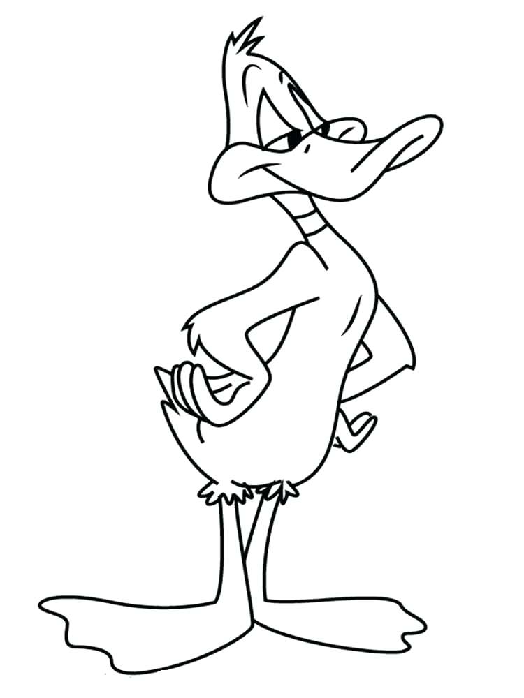 750x1000 Daffy Duck Coloring Pages Printable To Pretty With Daffy Duck