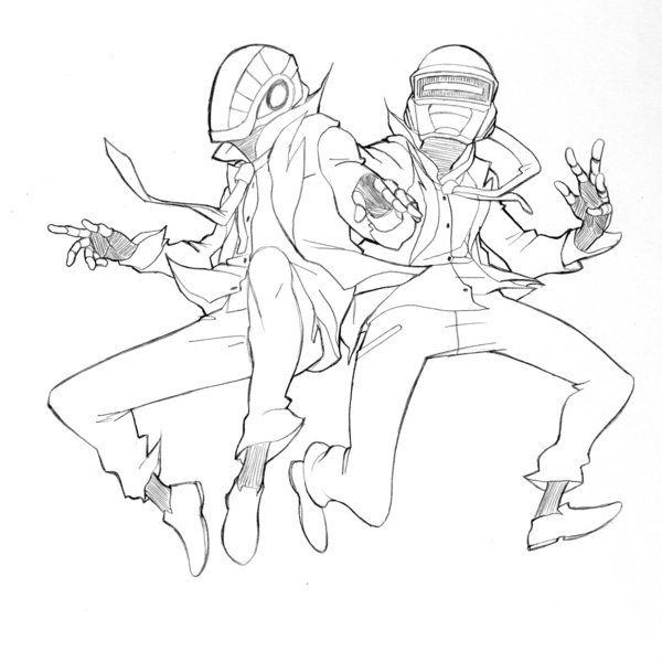 600x600 Daft Punk Coloring Pages Sketch Coloring Page
