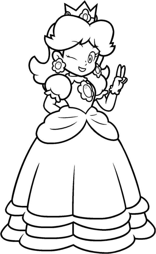 600x978 Daisy Mario Coloring Pages