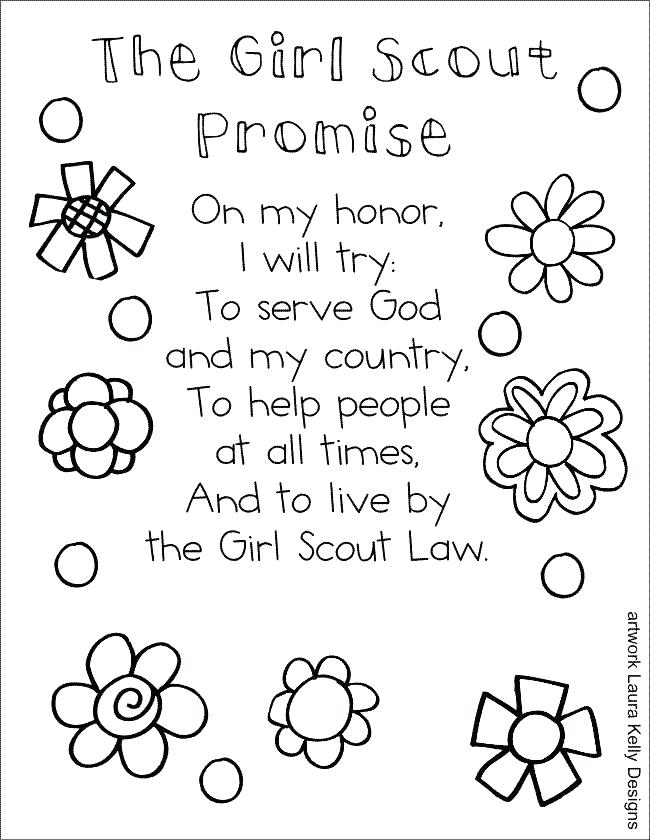 650x840 Girl Scout Oath Printable Kids Coloring Printable Girl Coloring