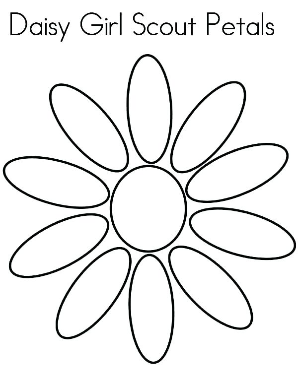 600x776 Daisy Petal Coloring Page Daisy Flower Daisy Girl Scout Petals
