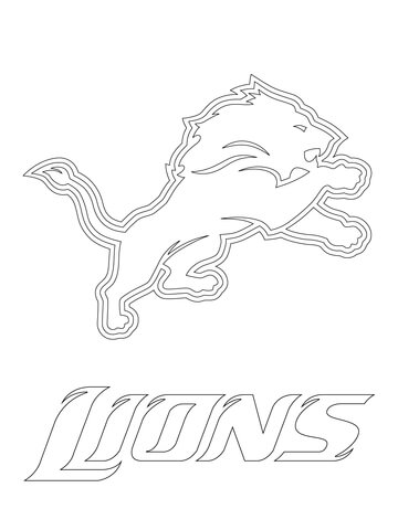 360x480 Detroit Lions Logo Team Coloring Page