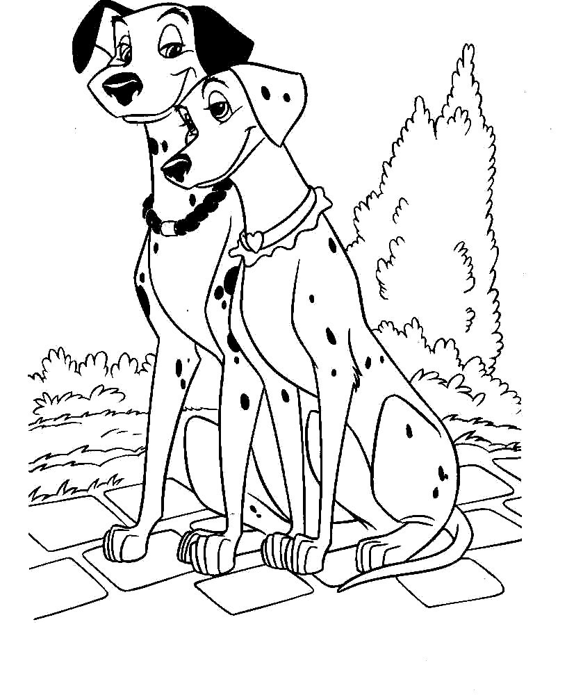 816x1000 Two Dogs Coloring Pages 102 Dalmatians Free Incredible 101