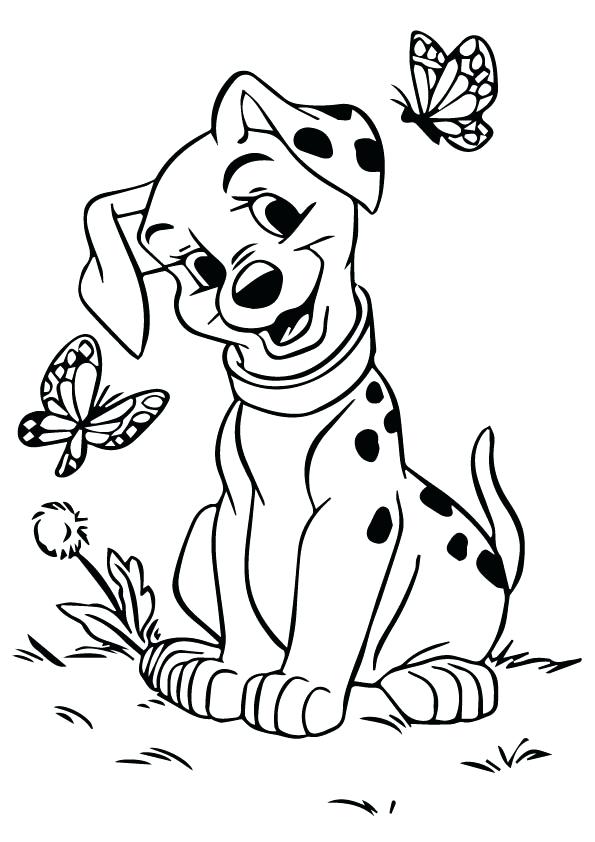 595x842 Puppy Coloring Pages For Kids Cute Dalmatian Puppy Coloring Page
