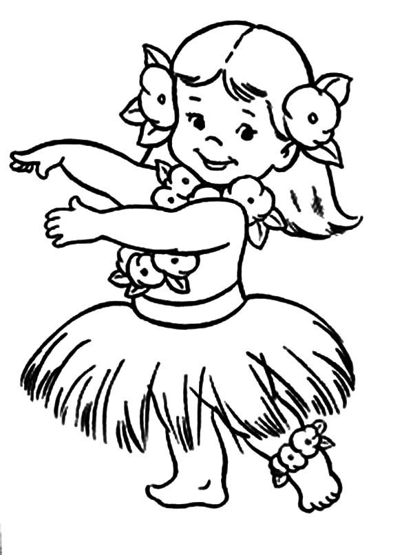 600x806 Comely Hula Girl Coloring Page Colouring For Beatiful Innovative