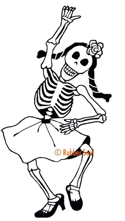 510x900 El Dia De Los Muertos Coloring Pages Wood Stamps Dancing Girl Copy