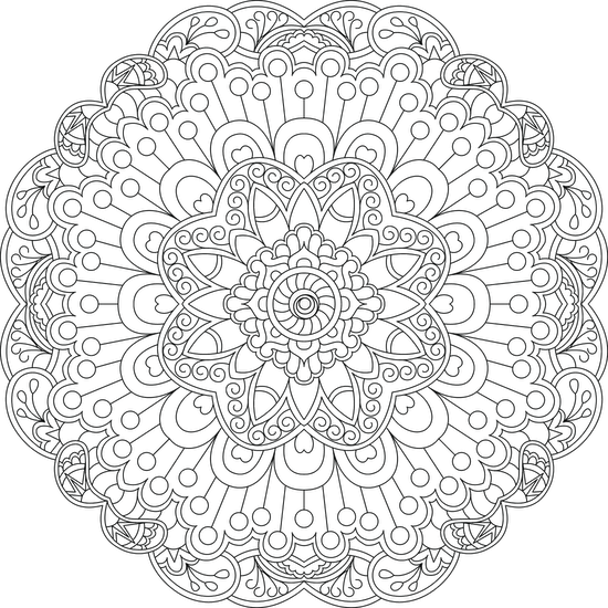 550x550 Dandelion Pandemonium Coloring Page Coloring Pages Mandala