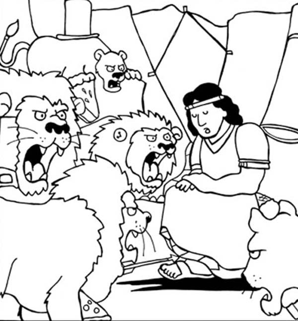 600x645 Daniel Thrown Into Lions Den In Daniel And The Lions Den Coloring