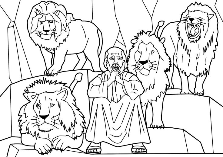 736x520 Daniel And The Lions Den Coloring Page