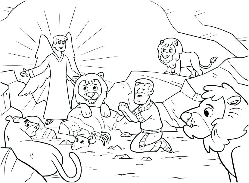 827x609 Daniel And The Lions Den Coloring Page And The Lions Den Coloring