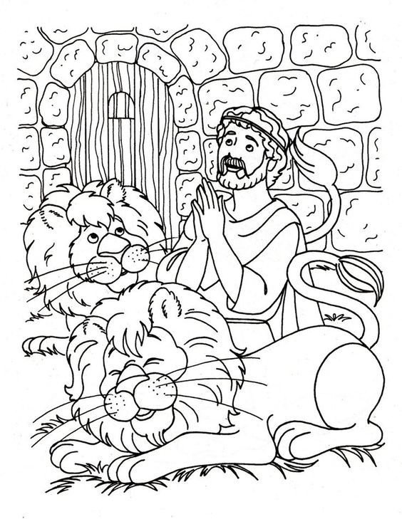564x729 Daniel And The Lions Den Coloring Page