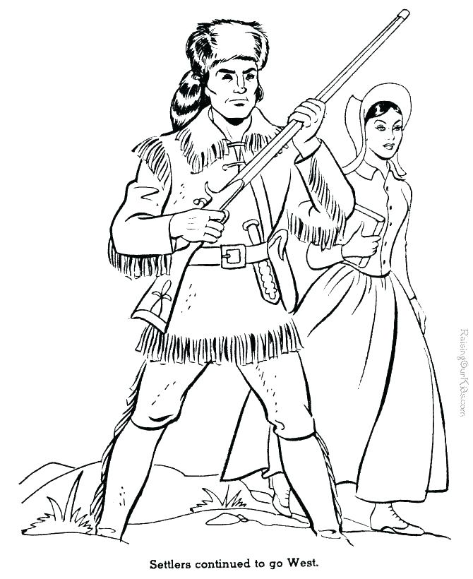 670x820 Daniel Boone Coloring Page Free Printable Pages Best Images About